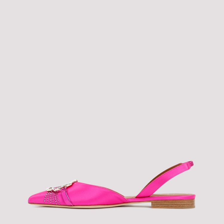 Malone Souliers Fuchsia Satin Misha Flats In Pink
