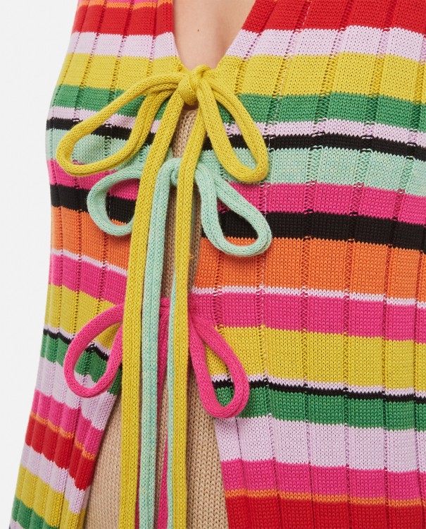 Gio Giovanni Gerosa Cotton Fringes Long Cardigan In Multicolor