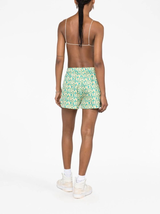 Shop Versace Allover W Multicolor Shorts In Neutrals