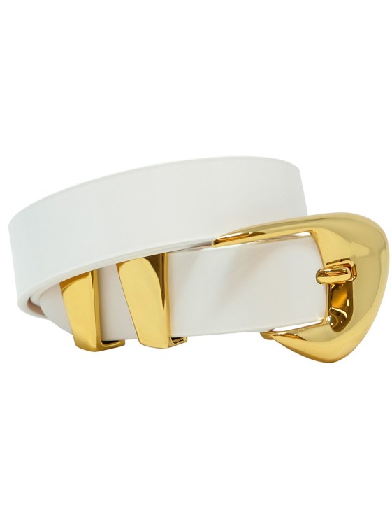 By Far White Patent Leather Moore Belt