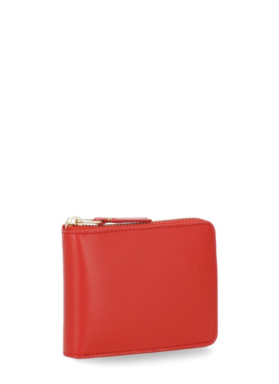 Shop Comme Des Garçons Smooth Leather Wallet In Red
