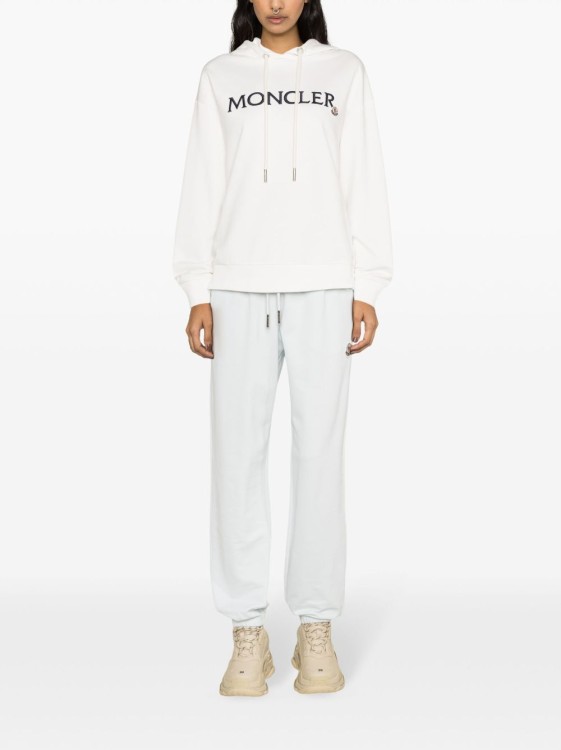 Shop Moncler Cotton Hoodie In White