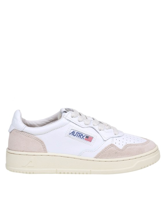 Autry Sneakers In Leather And Suede Color White