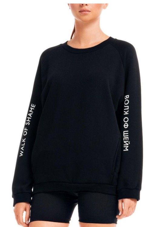 Shop Walk Of Shame Printed Sleeve Sweatshirt In Black