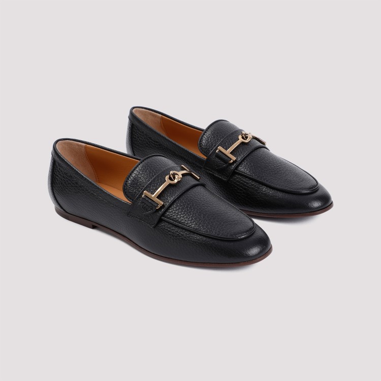 Shop Tod's T Ring Black Goat Leather Loafers