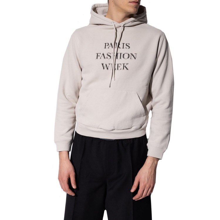 Shop Balenciaga Logo Hooded Sweatshirt In Grey
