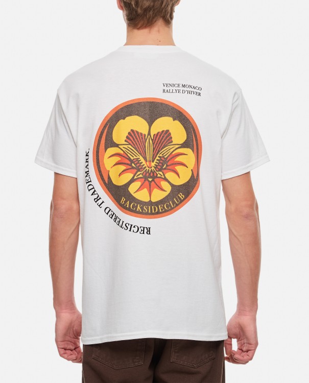 Shop Backside Club Cotton Flower T-shirt In White