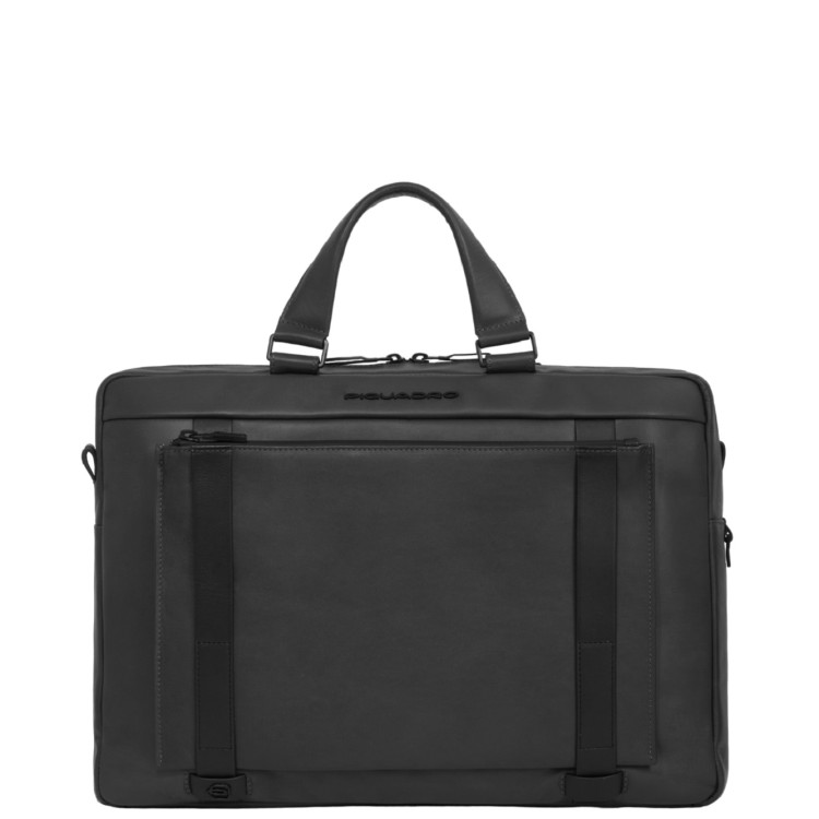 Piquadro Laptop Briefcase And 12.9" Ipad Pro Holder In Black