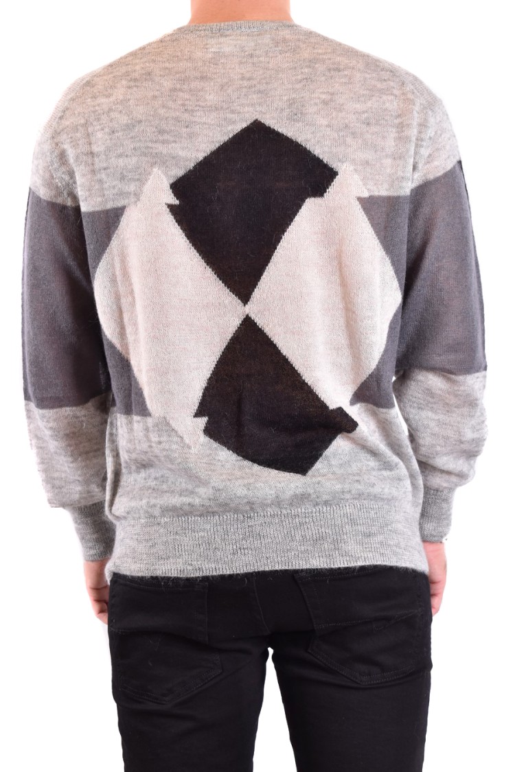 Neil Barrett Argyle Check-pattern Jumper In Grey