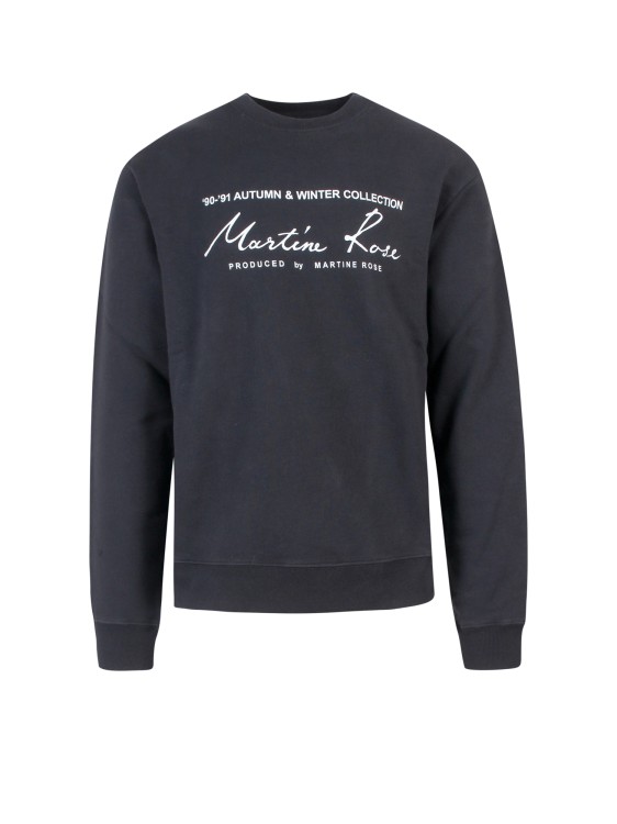Shop Martine Rose Cotton Sweatshirt With Frontal Logo In Black