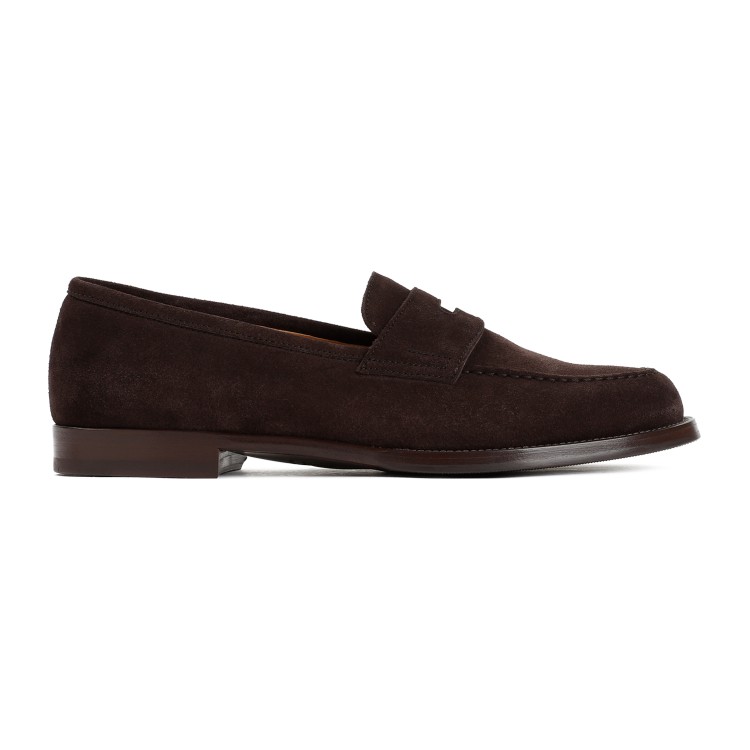 Shop Dunhill Audley Penny Chocolate Leather Loafers In Black
