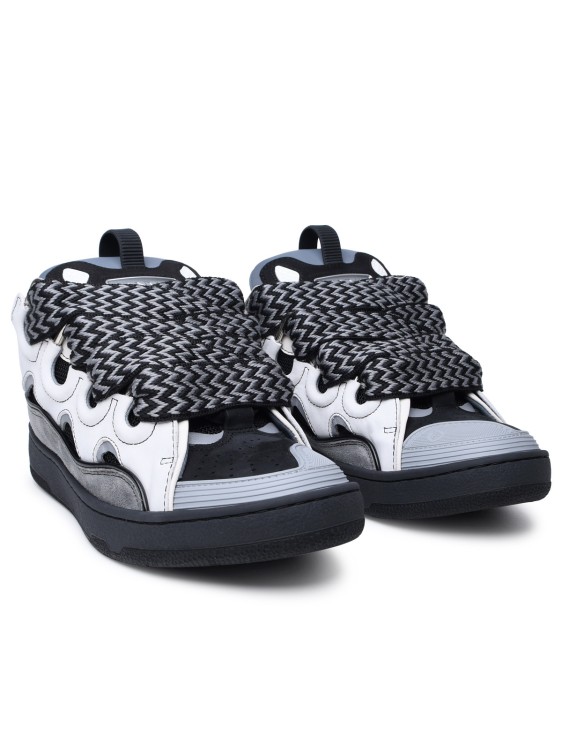 Shop Lanvin Curb Multicolored Leather Sneakers In Black