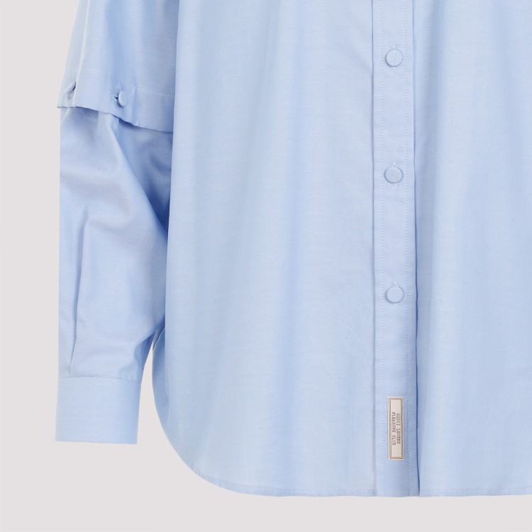 Shop Gucci Sky Blue Cotton Oxford Shirt