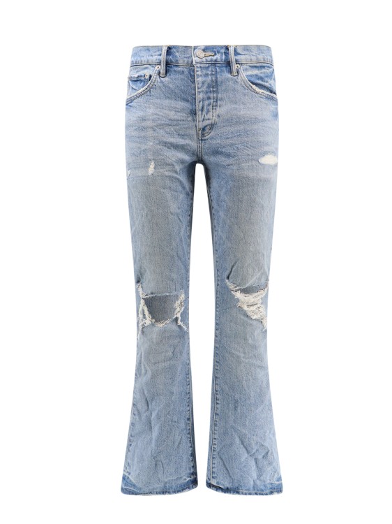 Shop Purple Brand Ripped Flare Jeans With Destroyed Effect In Grey