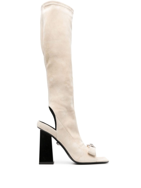 Versace Beige Gianni Boots In White