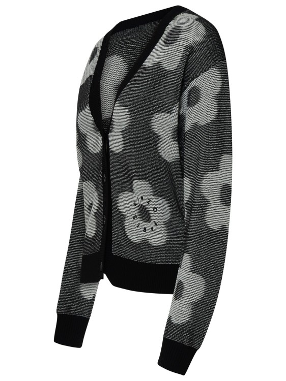 Shop Kenzo Flower Spot Cardigan In Black Cotton