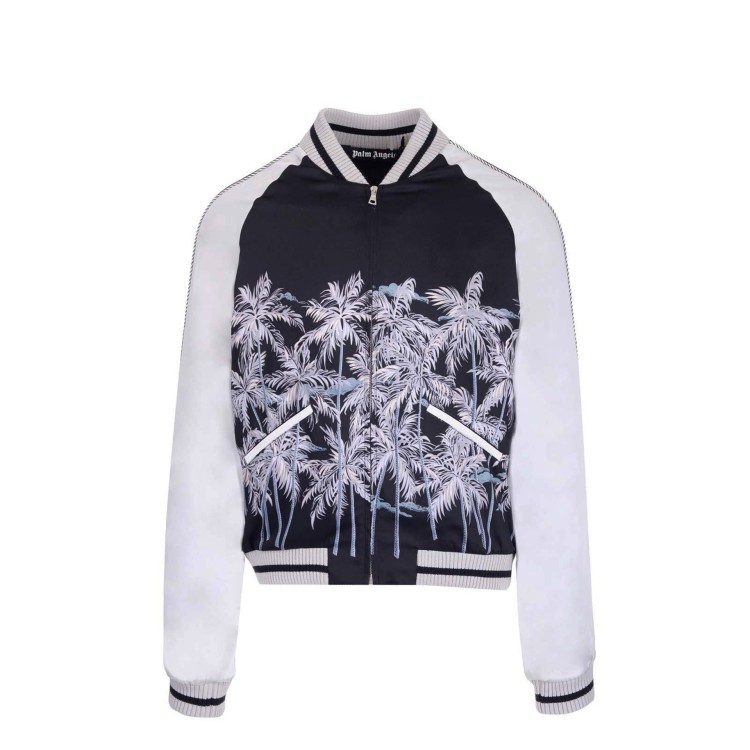 Shop Palm Angels Casual Printed Bomber In White