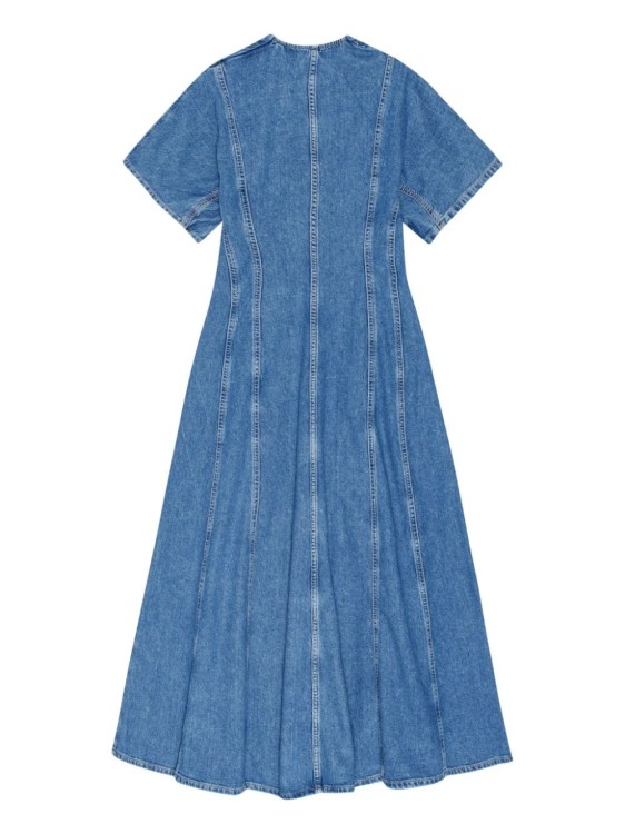 Shop Ganni Future Denim Maxi Dress In Blue