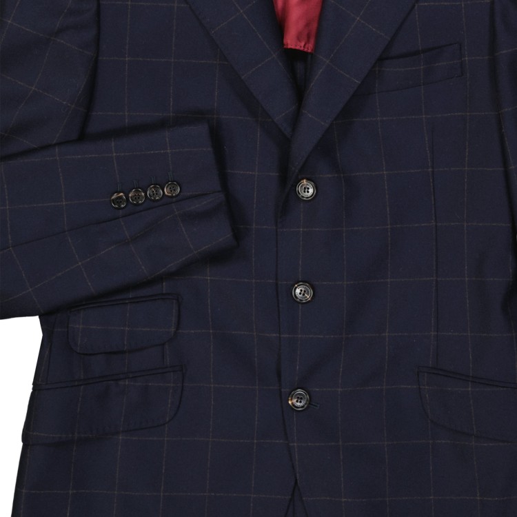 Shop Brunello Cucinelli Navy Blue Wool Suit In Black