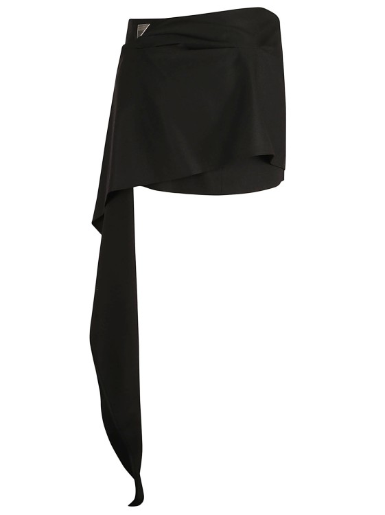 Shop Attico Riley Asymmetric Miniskirt In Black