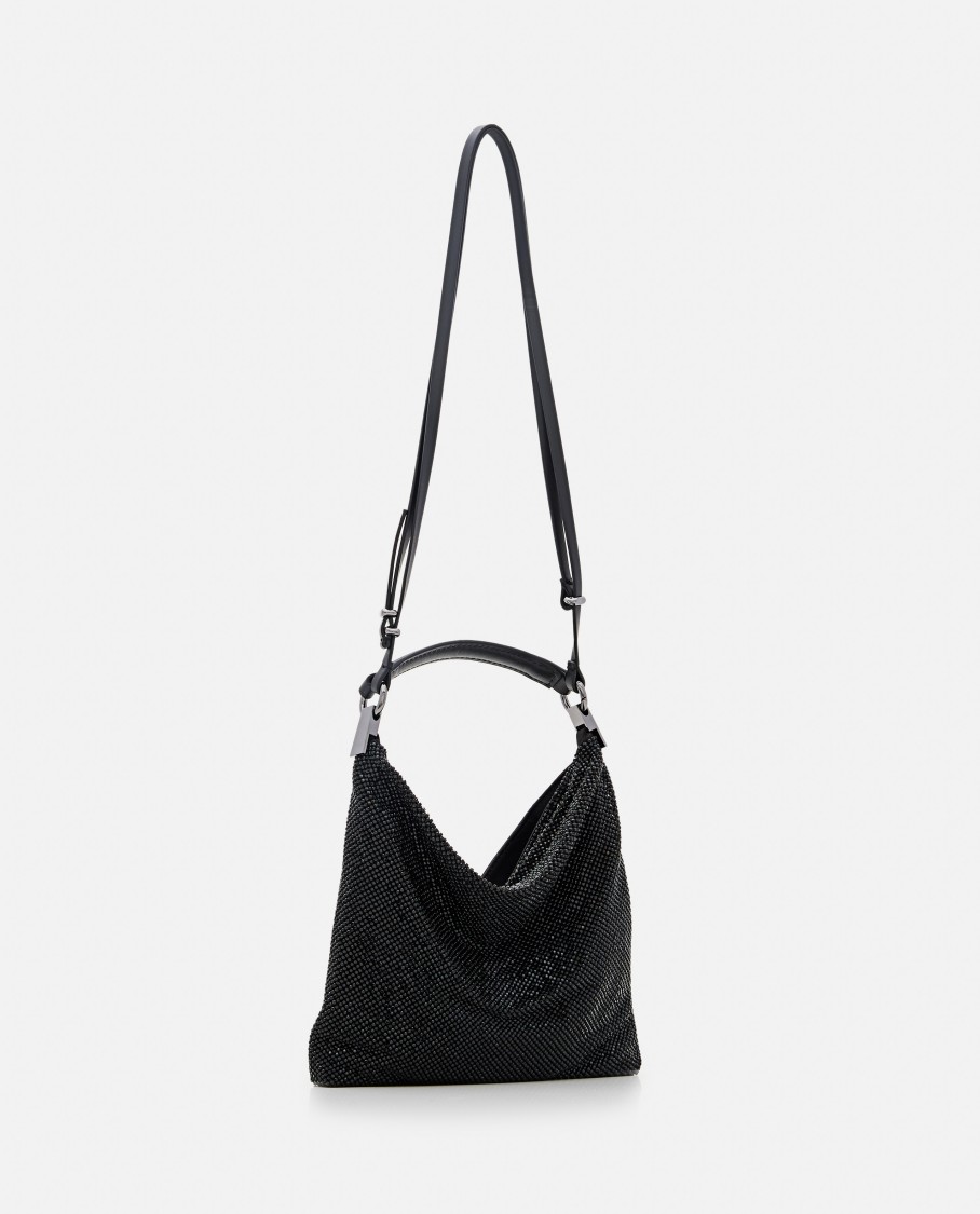 Shop Benedetta Bruzziches Bella Ciao Rhinestone Shoulder Bag In Black