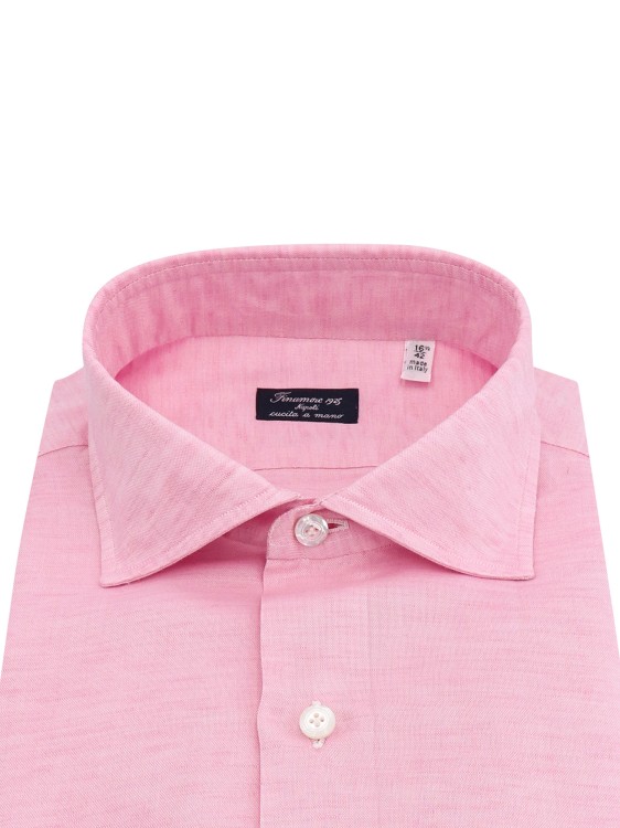 Shop Finamore Pink Cotton And Linen Shirt