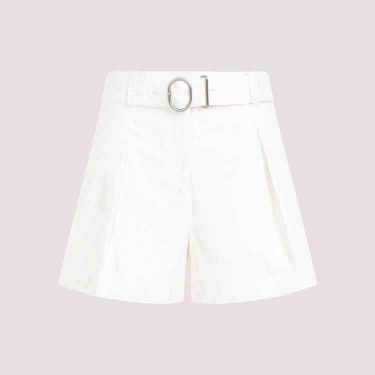 Jil Sander Cotton Bermuda Shorts With Removable Belt In White