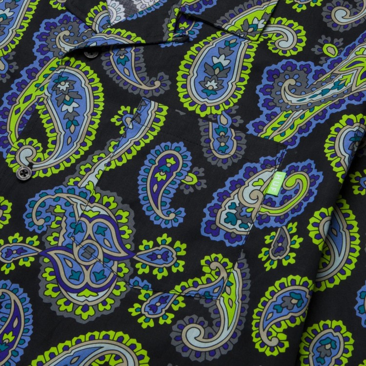 Paisley Woven Short Sleeve Shirt In Black - Part Of A Set In Multicolor