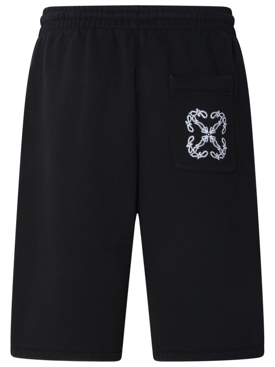 Shop Off-white Black Cotton Bermuda Shorts