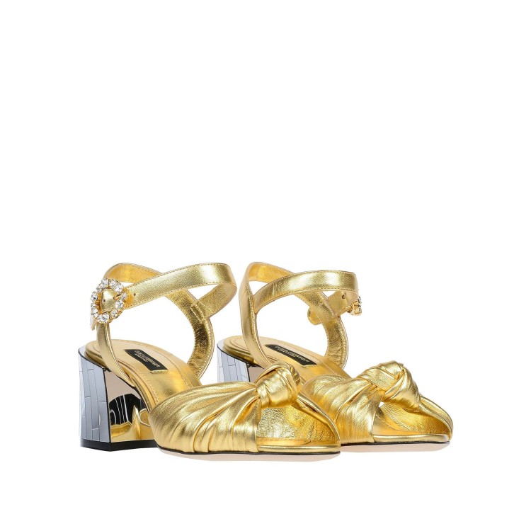 Shop Dolce & Gabbana Keira Leather Sandals In Neutrals