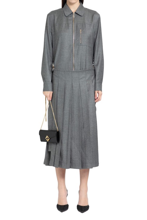 Fendi Grey Wool Jumpsuit In Grey