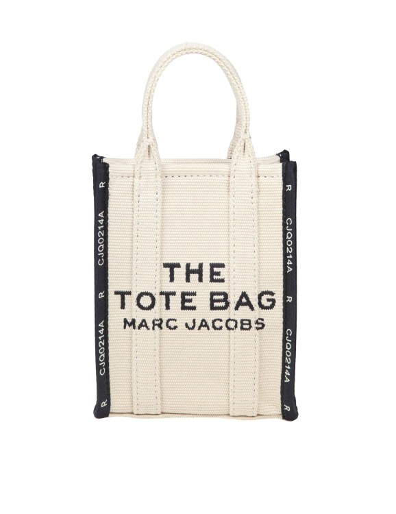 Marc Jacobs The Phone Tote In Sand Color Jaquard Fabric In Neutral