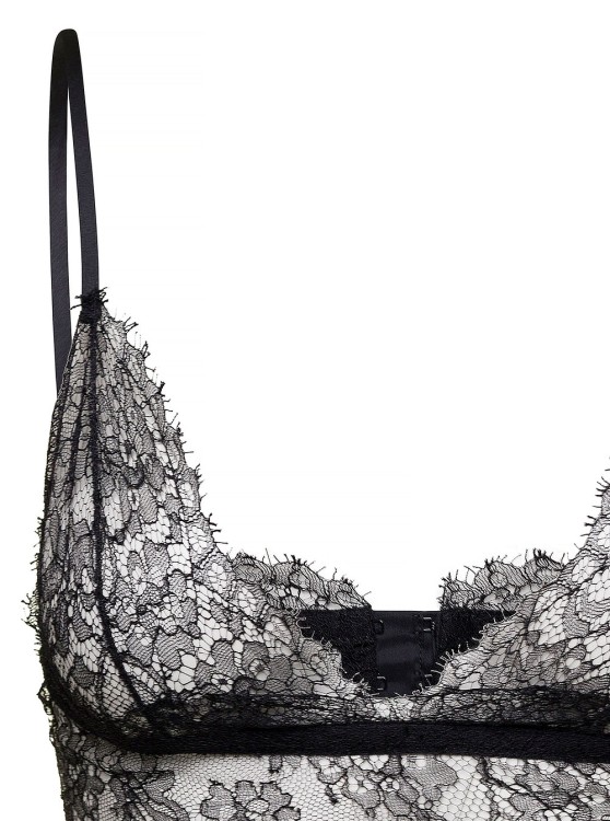 Dolce & Gabbana Black Bralette With Adjustable Closure In Chantilly Lace Woman In Black