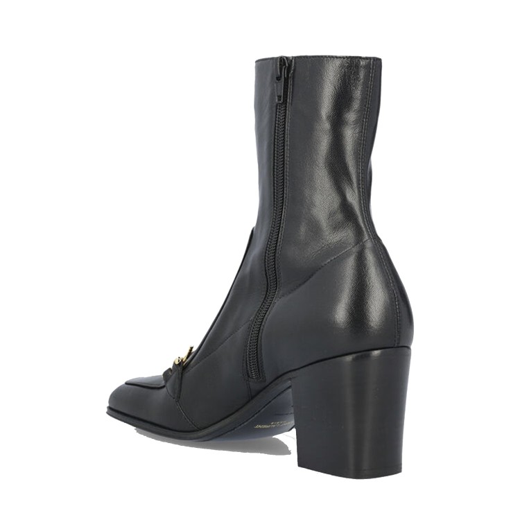 Shop Saint Laurent Elbio 75 Leather Boots In Neutrals