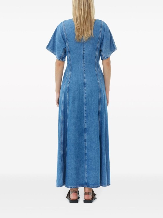 Shop Ganni Future Denim Maxi Dress In Blue