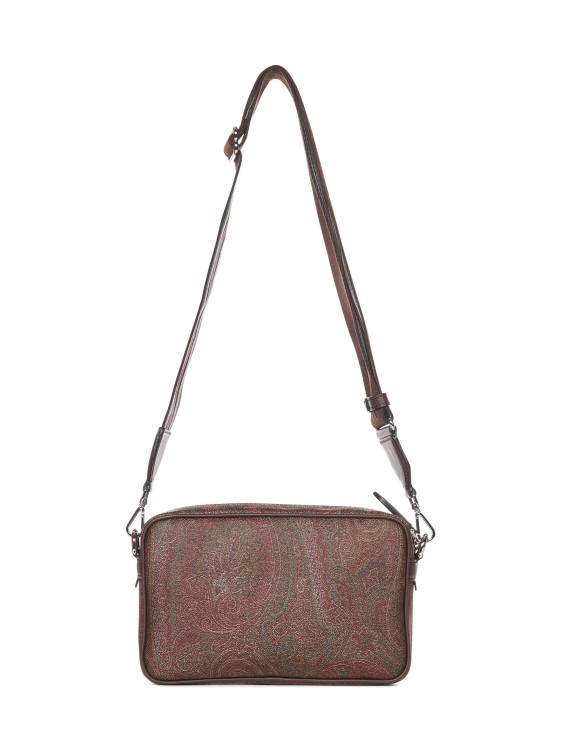 Shop Etro Paisley Jacquard Fabric Shoulder Bag In Brown