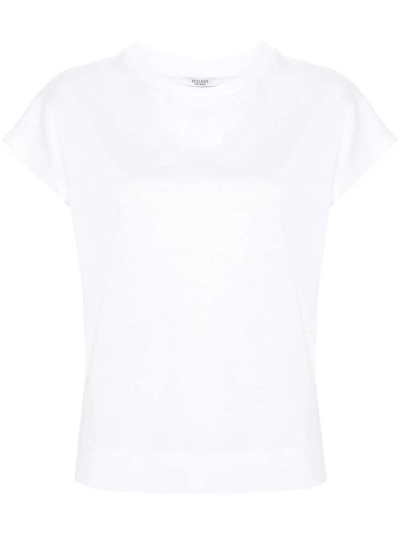Shop Peserico Cap-sleeves Cotton T-shirt In White