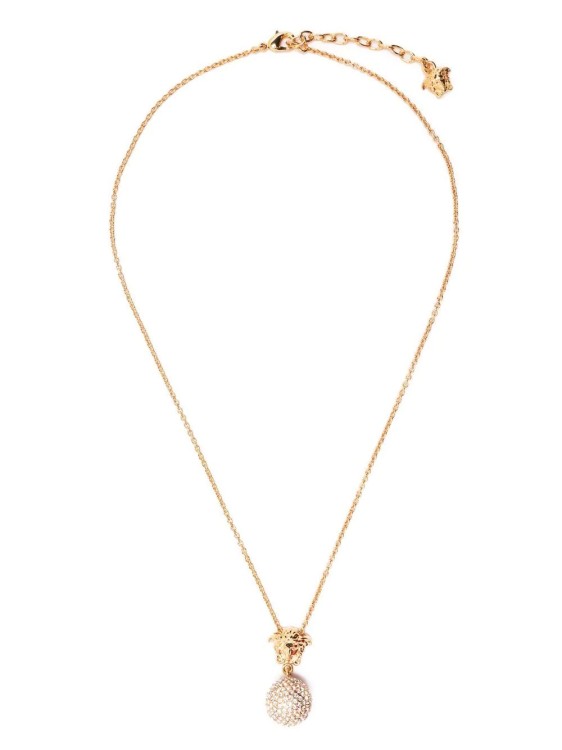 Shop Versace Gold Medusa Crystal Ball Necklace