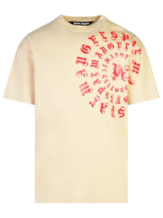 Palm Angels Vertigo' Beige Cotton T-shirt In Neutral