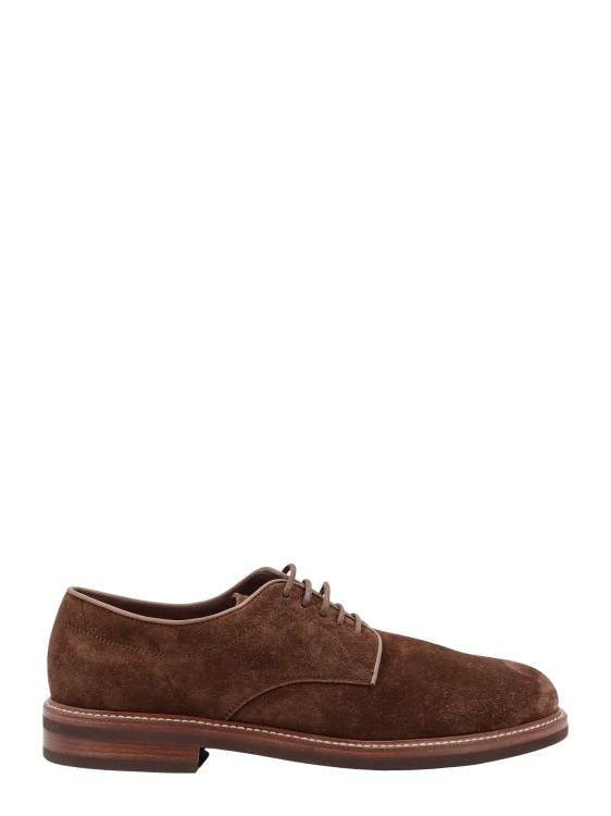 Shop Brunello Cucinelli Suede Lace-up Shoe In Brown