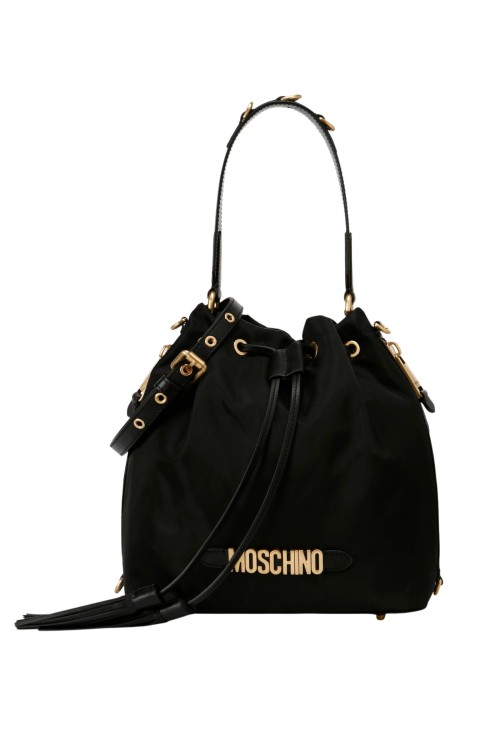 Moschino Black Nylon Bucket Bag