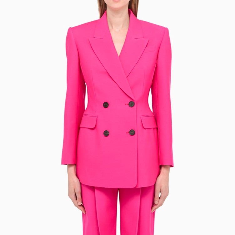 Shop Alexander Mcqueen Wool Blazer In Pink