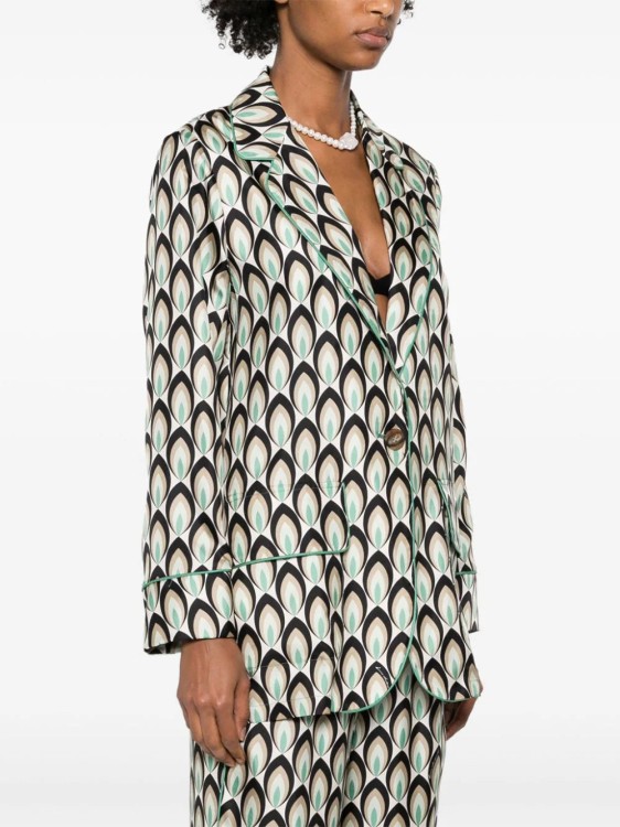 Lorena Antoniazzi Graphic-print Silk Blazer In Multicolor
