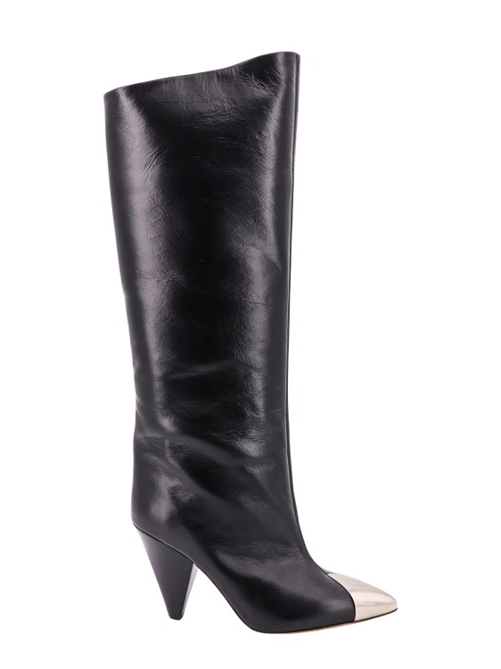 Shop Isabel Marant Black Leather Boots In Neutrals