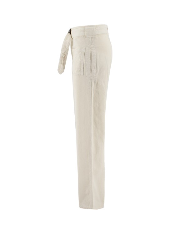 Shop Etro Cotton Trousers In White