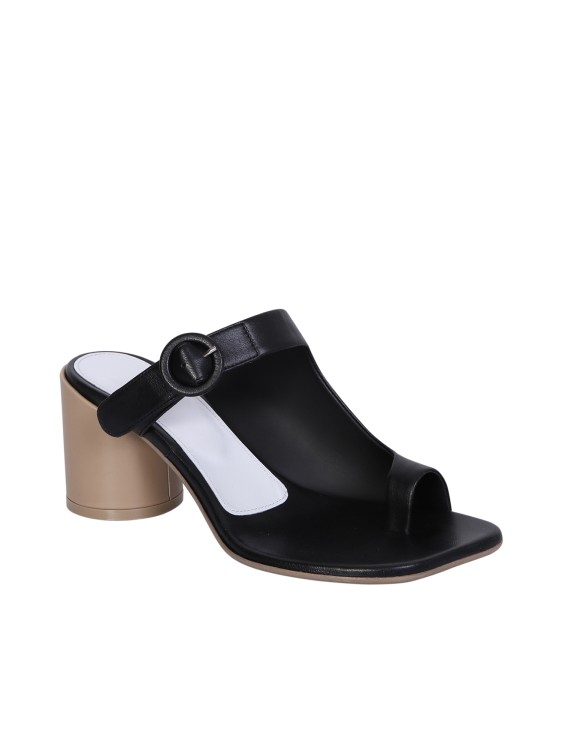 Shop Mm6 Maison Margiela Black Leather Sandals