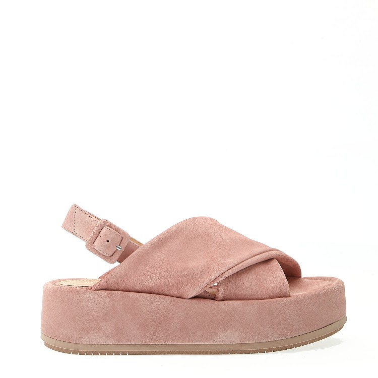 Shop Paloma Barceló Pink Suede Wedge Sandal