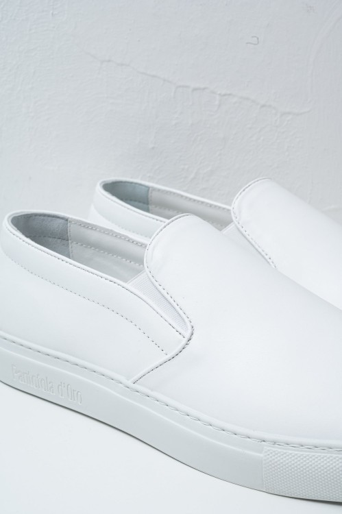Shop Pantofola D'oro Foro Italico Slip On White Leather Sneakers