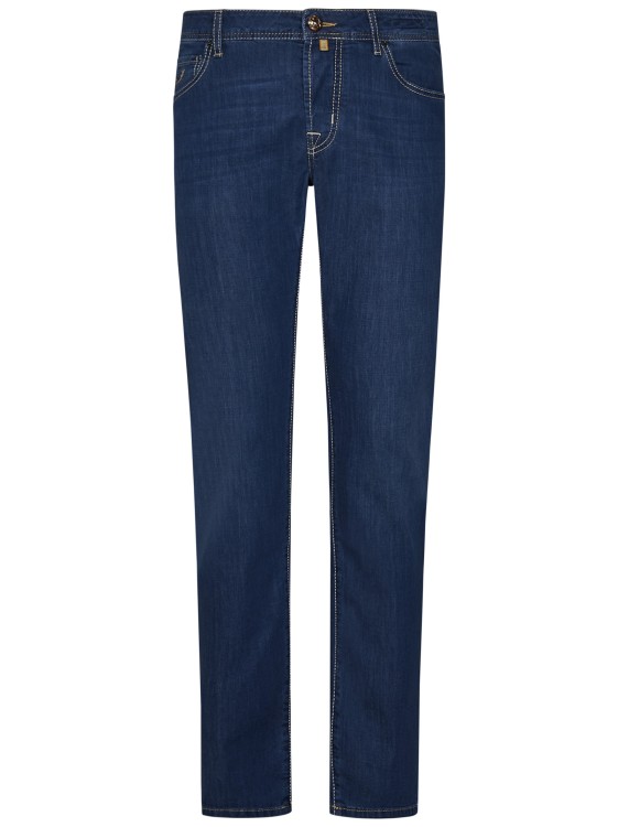 Shop Jacob Cohen Slim-fit Blue Denim Jeans In Black