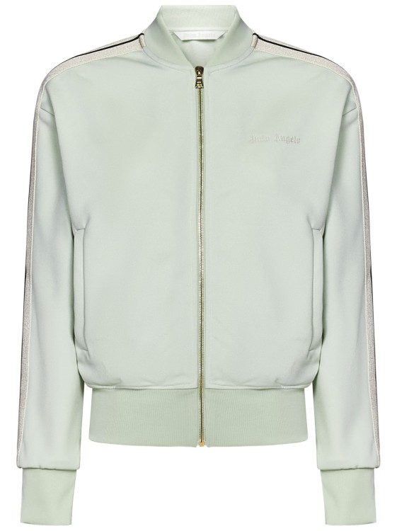 Palm Angels Track Jacket In Mint Technical Fabric In White
